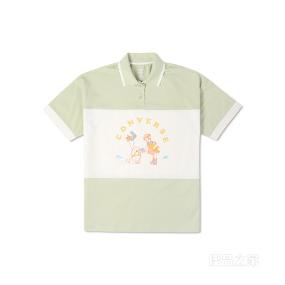 【女子】潮流复古短袖POLO衫 女款 绿色