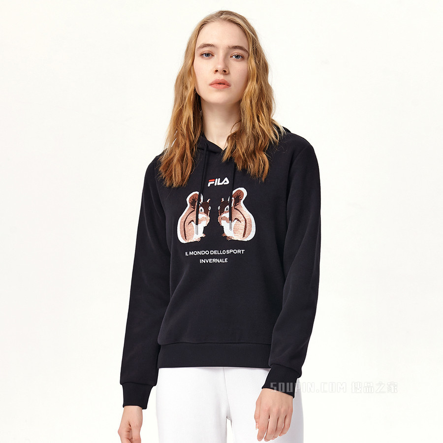 女子连帽卫衣时尚休闲卡通印花设计