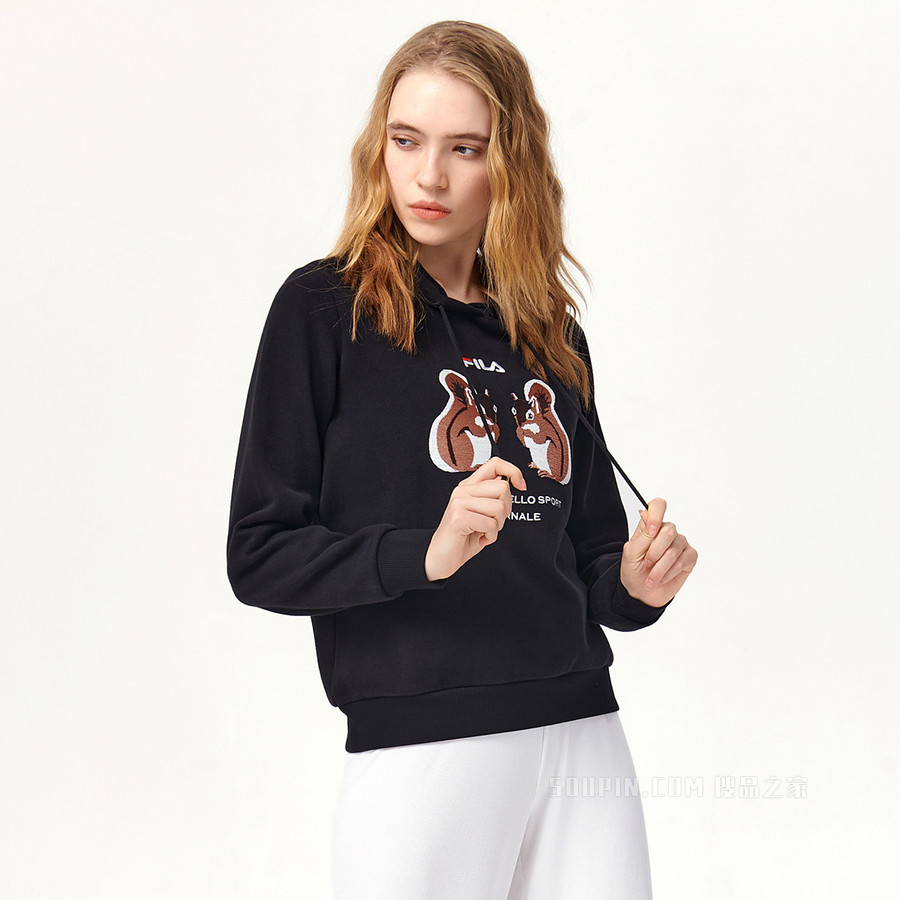 女子连帽卫衣时尚休闲卡通印花设计