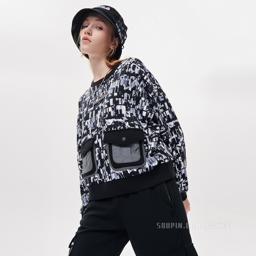 FILA x White Mountaineering联名女子套头卫衣