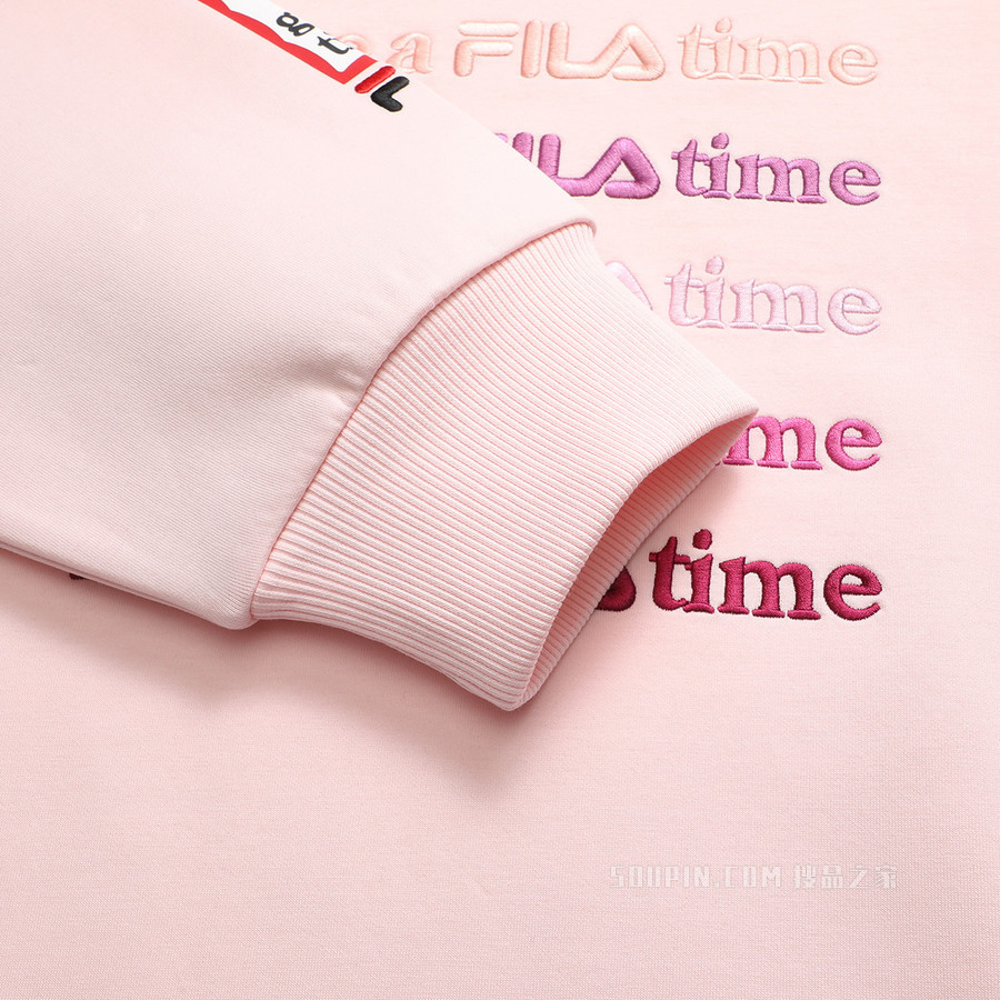 FILA × have a good time女子时尚休闲联名刺绣设计针织连帽卫衣