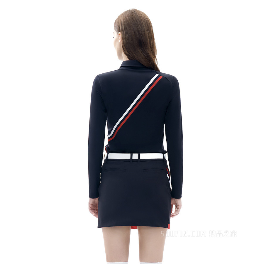 女子高尔夫针织长袖POLO衫