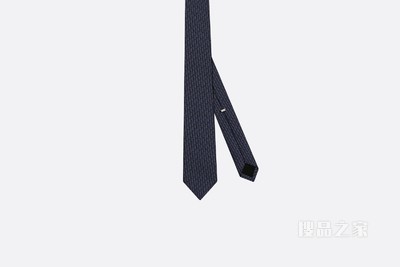 Dior 印花领带 灰色桑蚕丝面料 Oblique 印花