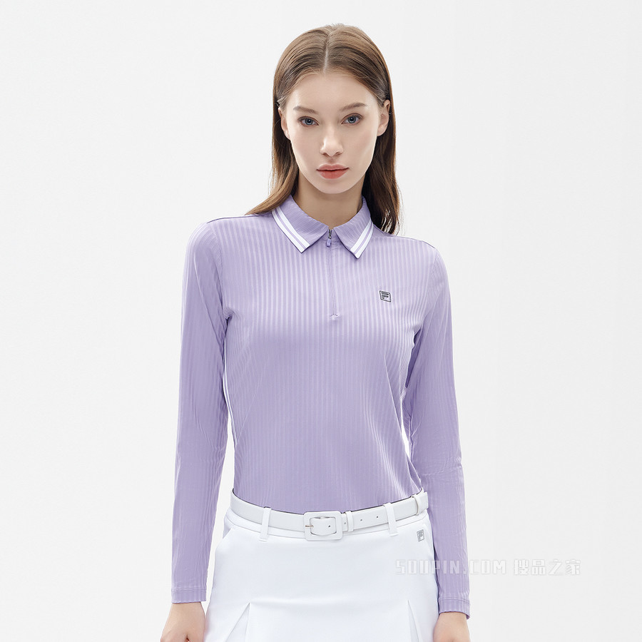 女子高尔夫针织长袖POLO衫