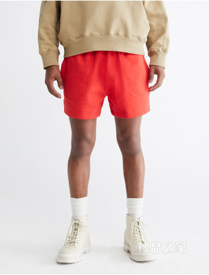 【简约系列】Calvin Klein 22春夏新品男女同款松紧腰刺绣休闲短裤40632ST