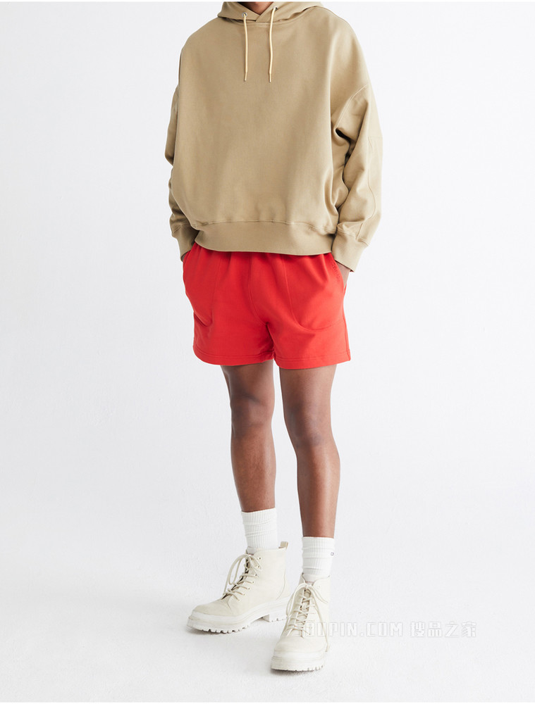 【简约系列】Calvin Klein 22春夏新品男女同款松紧腰刺绣休闲短裤40632ST