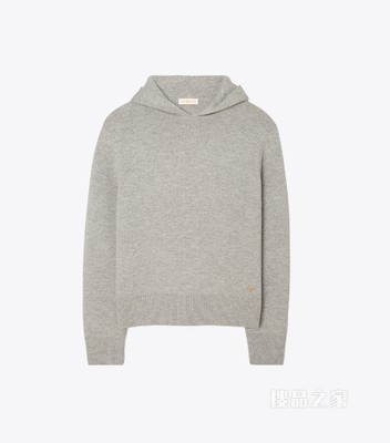羊绒混纺连帽衫 麻灰色