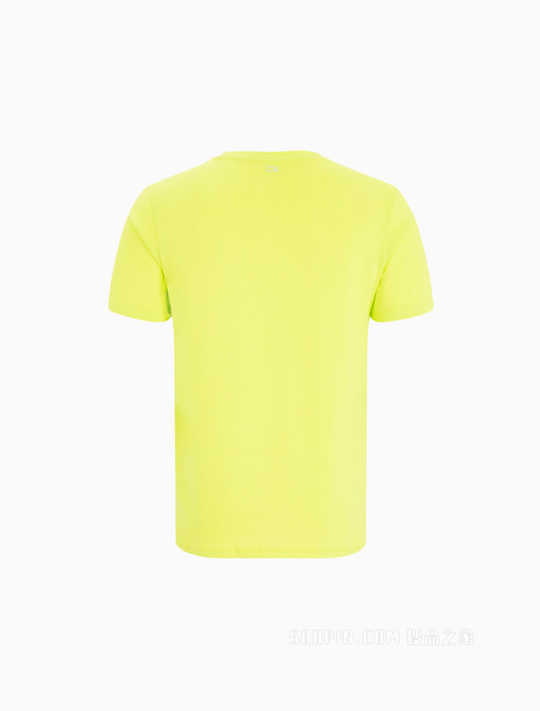 Calvin Klein 男士休闲圆领舒适透气反光LOGO印花短袖T恤4MS2K107