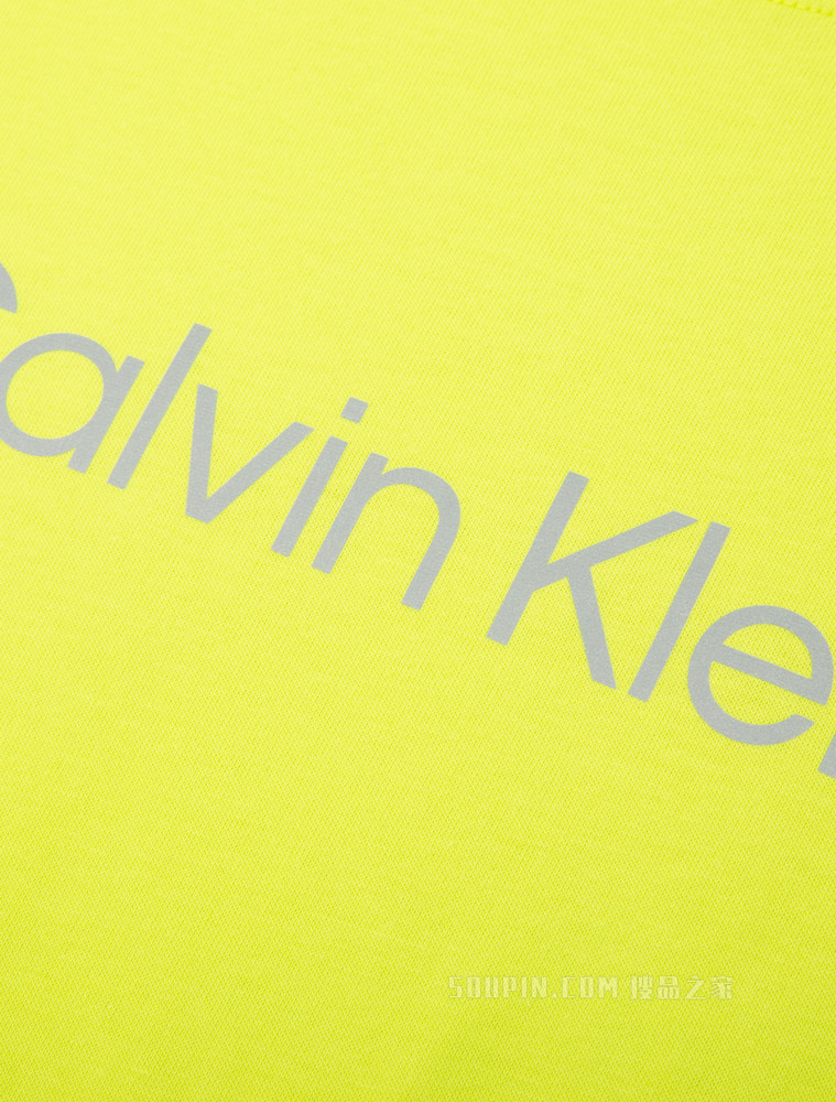 Calvin Klein 男士休闲圆领舒适透气反光LOGO印花短袖T恤4MS2K107