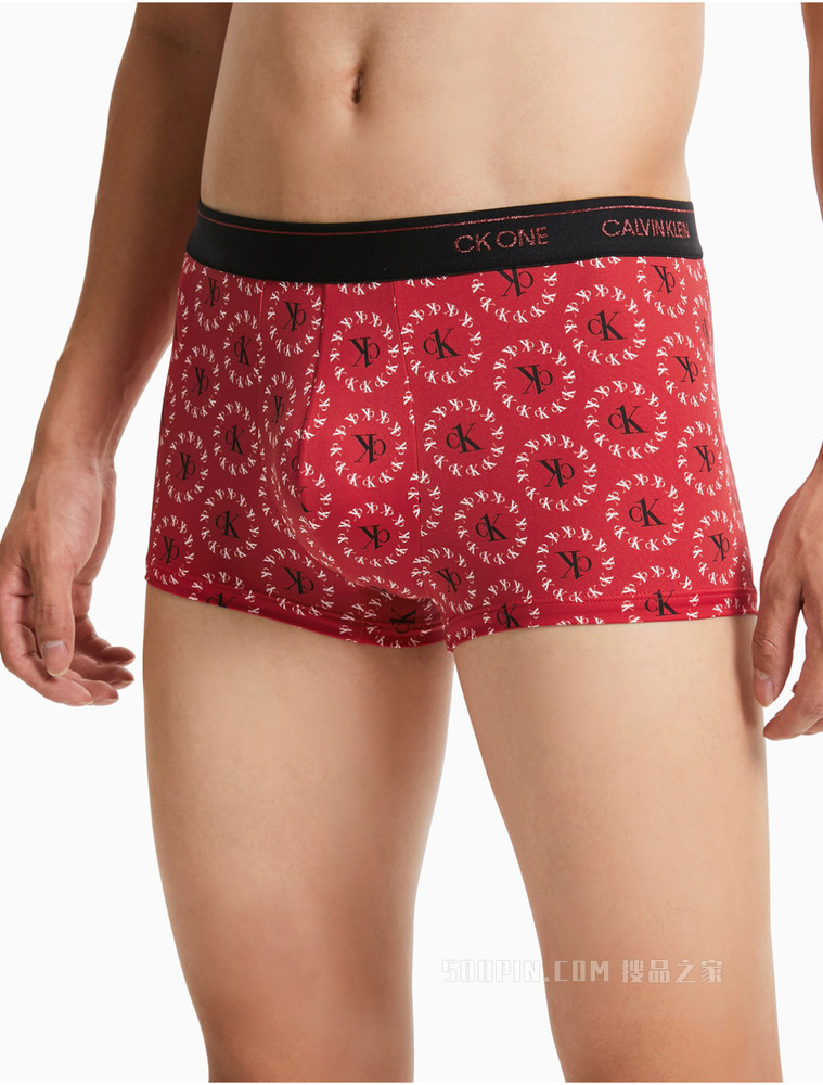 【One有引力带】Calvin Klein 男士LOGO腰边低腰透气贴身平角内裤NB3066