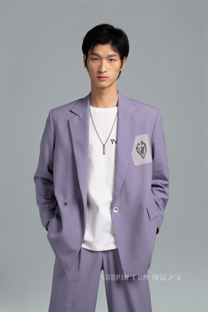 男装单排钮休闲西服单上装