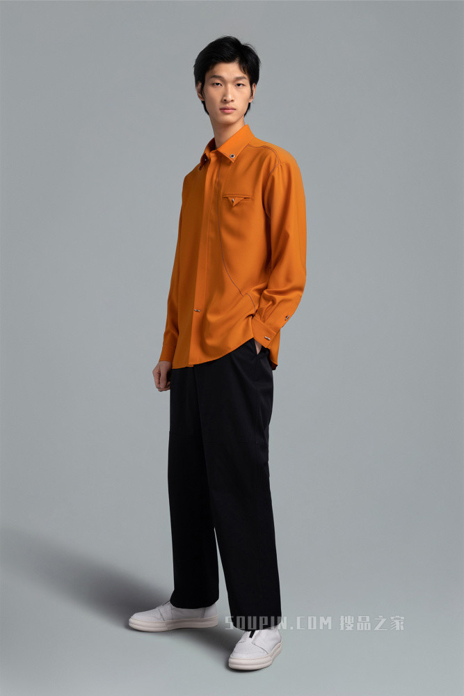 男装长袖休闲衬衫