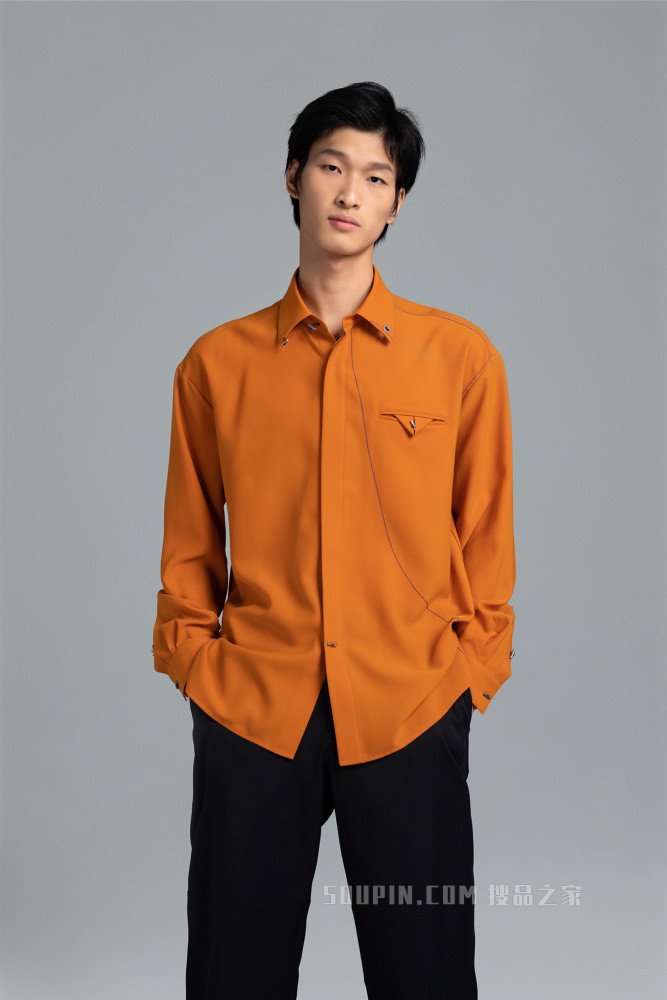 男装长袖休闲衬衫