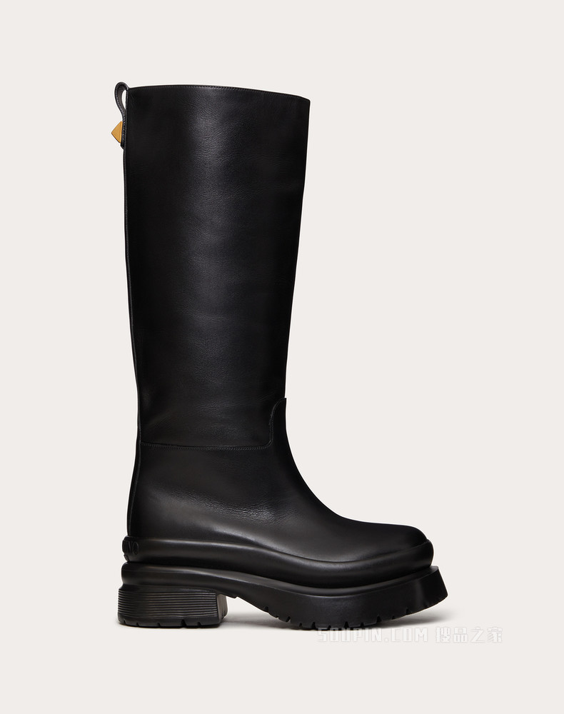 Roman Stud 小牛皮靴子 （鞋跟高 5 厘米）