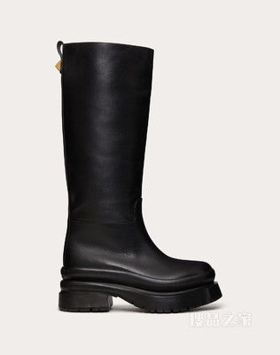 Roman Stud 小牛皮靴子 （鞋跟高 5 厘米）