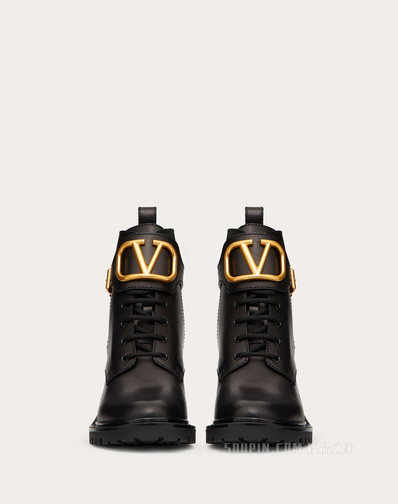 VLogo Signature 小牛皮军旅风短靴 （鞋跟高 7 厘米）