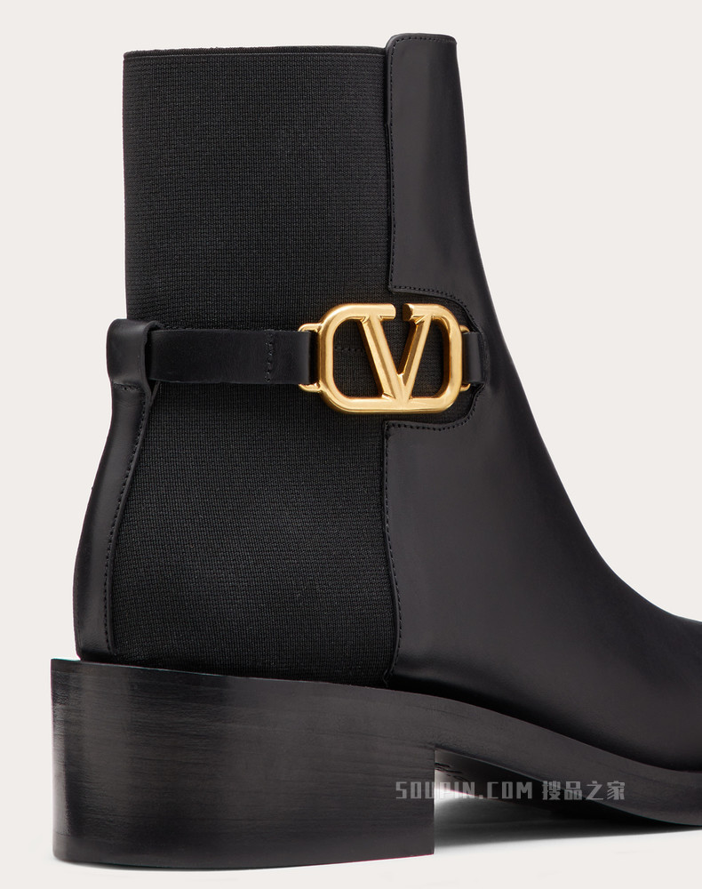 VLogo Signature 小牛皮踝靴 （鞋跟高 3 厘米）