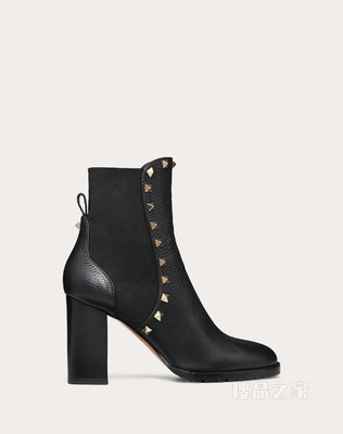 Rockstud 粒面小牛皮铆钉踝靴 (鞋跟高8厘米)