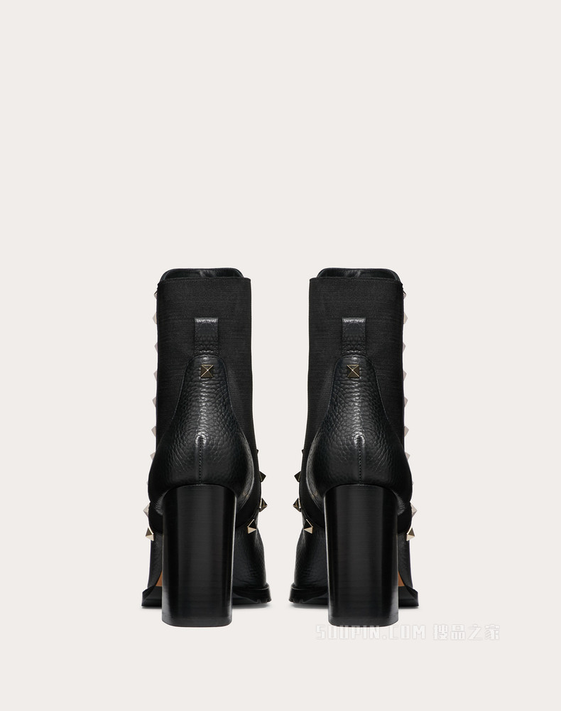 Rockstud 粒面小牛皮铆钉踝靴 (鞋跟高8厘米)