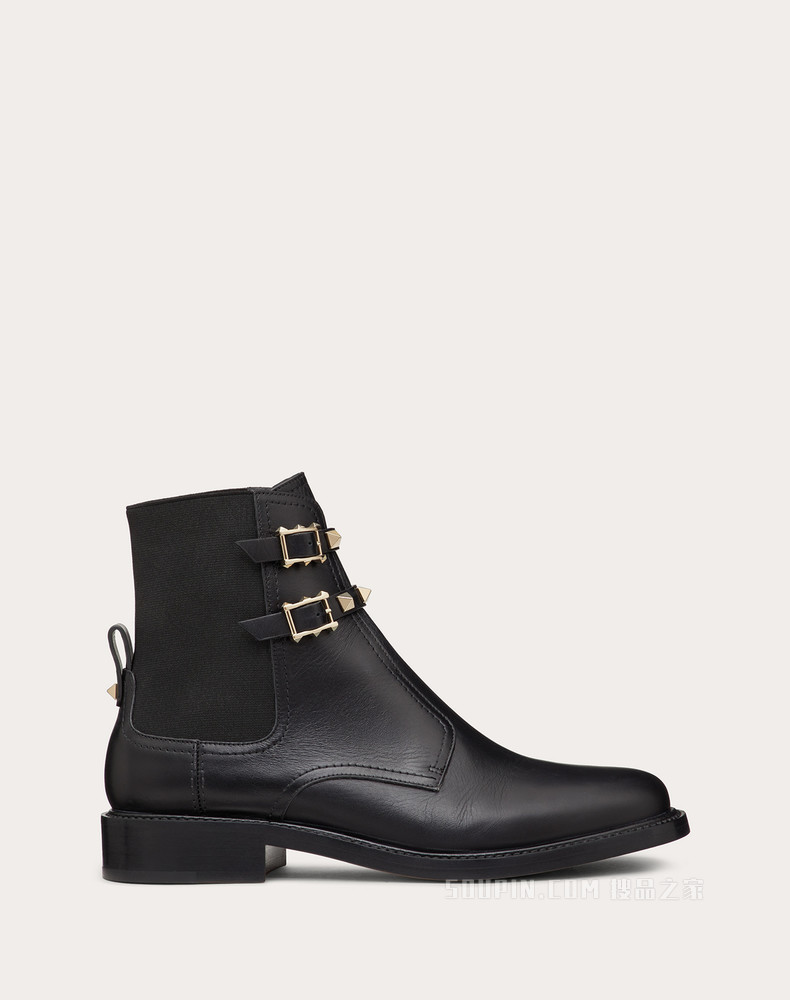Rockstud 小牛皮铆钉踝靴（鞋跟高 2 厘米）