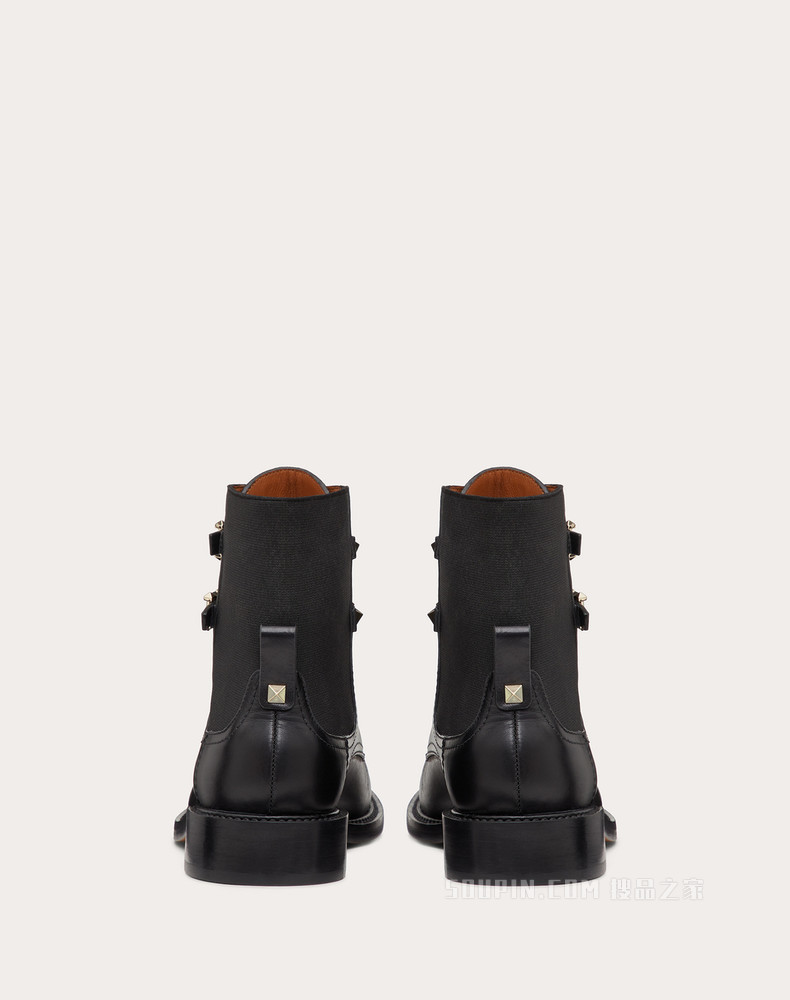Rockstud 小牛皮铆钉踝靴（鞋跟高 2 厘米）