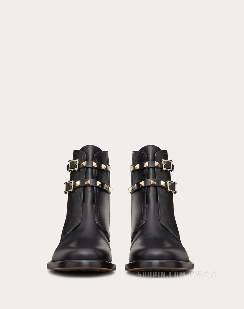 Rockstud 小牛皮铆钉踝靴（鞋跟高 2 厘米）