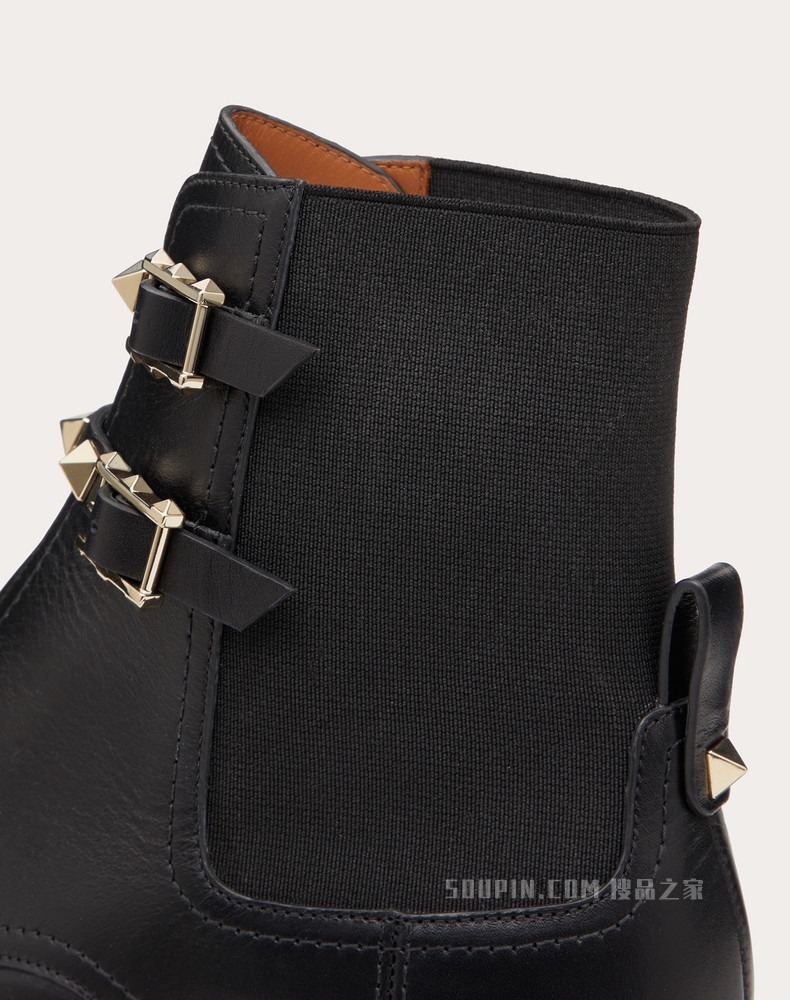 Rockstud 小牛皮铆钉踝靴（鞋跟高 2 厘米）