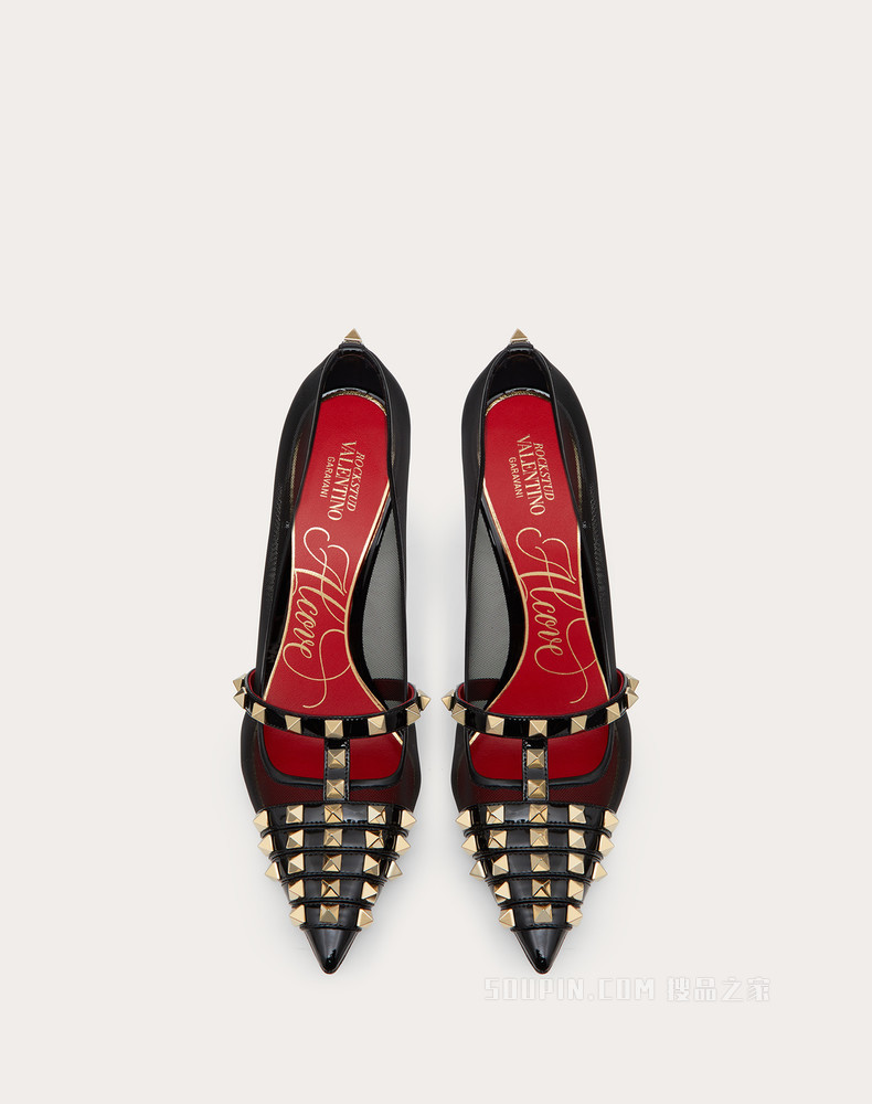 Rockstud 漆皮铆钉高跟鞋 （鞋跟高 10 厘米）