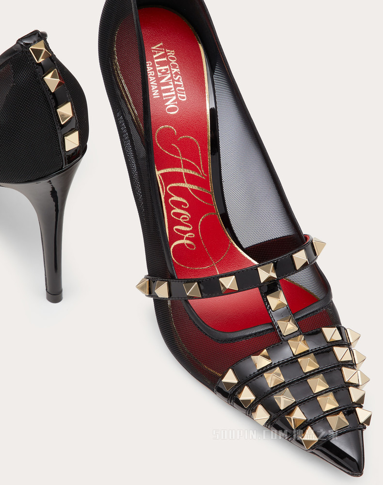 Rockstud 漆皮铆钉高跟鞋 （鞋跟高 10 厘米）