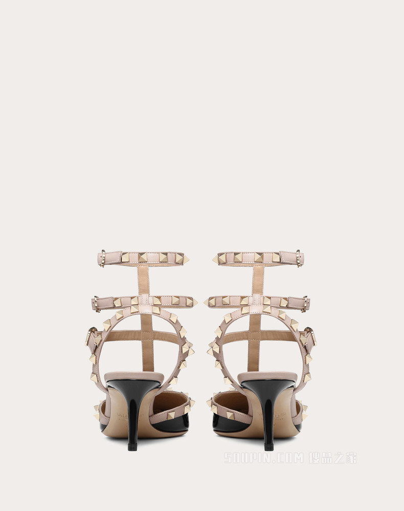 Rockstud 漆皮系带铆钉高跟鞋 （鞋跟高 6.5 厘米）