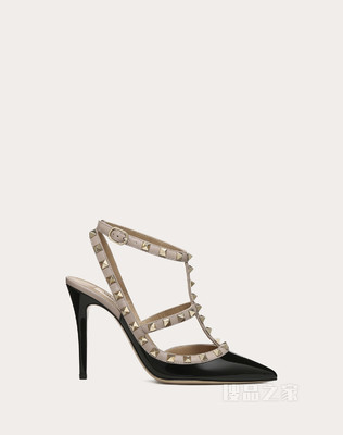 Rockstud 漆皮系带铆钉高跟鞋（鞋跟高 10 厘米）
