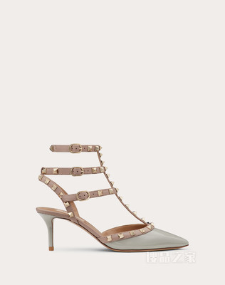Rockstud 漆皮系带铆钉高跟鞋 （鞋跟高 6.5 厘米）