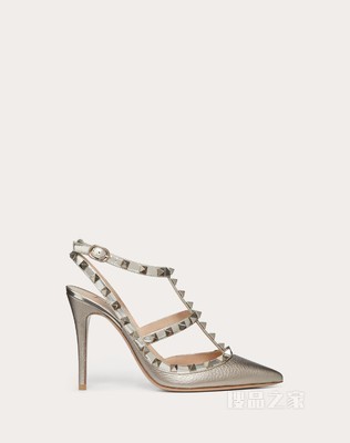 Rockstud 金属质感系带铆钉高跟鞋 （鞋跟高 10 厘米）