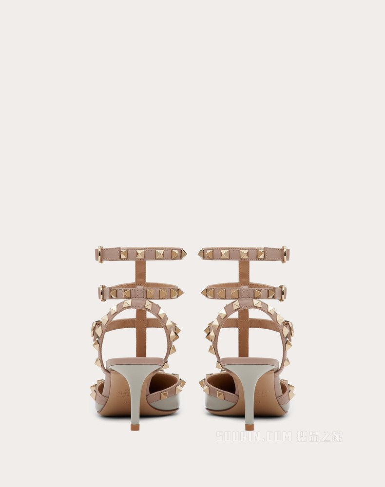 Rockstud 漆皮系带铆钉高跟鞋 （鞋跟高 6.5 厘米）