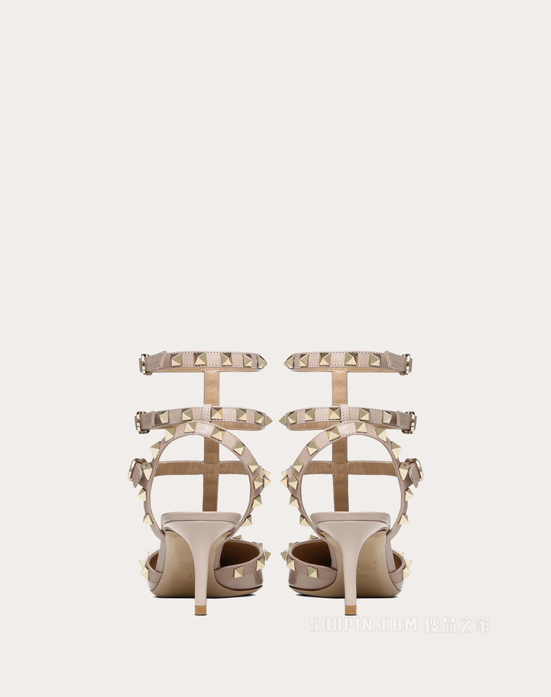 Rockstud 漆皮系带铆钉高跟鞋 （鞋跟高 6.5 厘米）