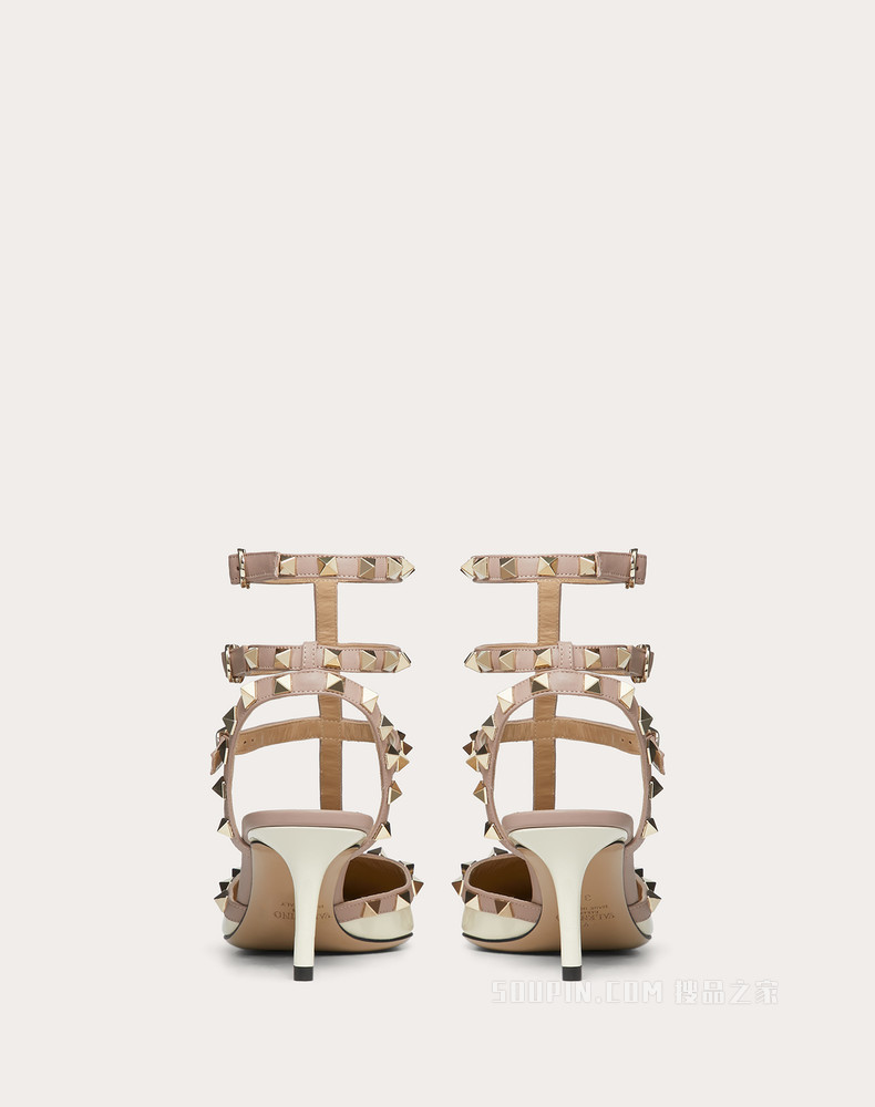 Rockstud 漆皮系带铆钉高跟鞋 （鞋跟高 6.5 厘米）