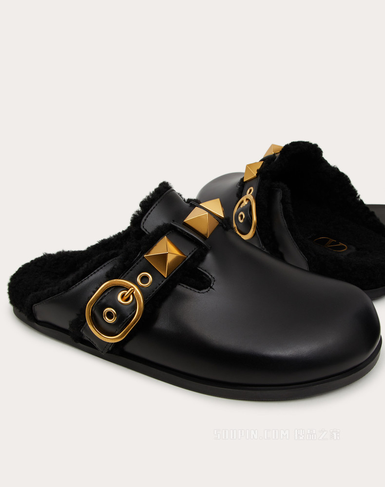 Roman Stud 小牛皮穆勒鞋 （鞋跟高 3.5 厘米）
