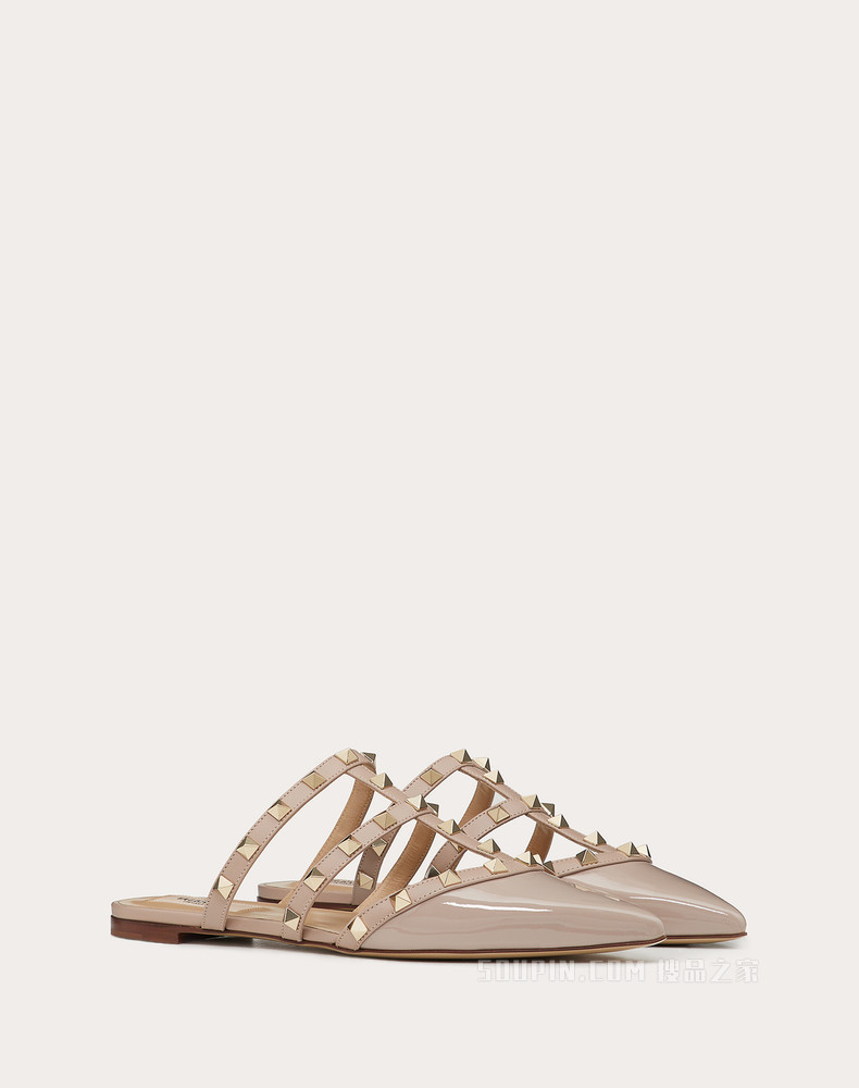 Rockstud 漆皮铆钉穆勒鞋（鞋跟高 0.5 厘米）