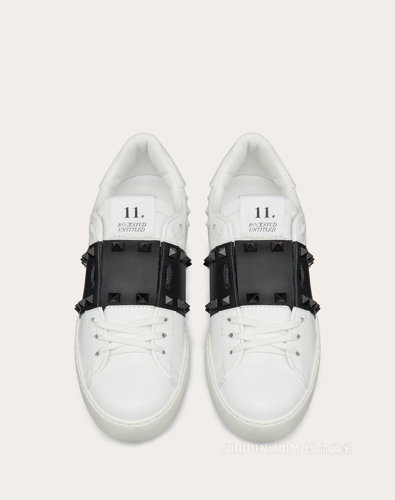 Rockstud Untitled 同色铆钉小牛皮运动鞋