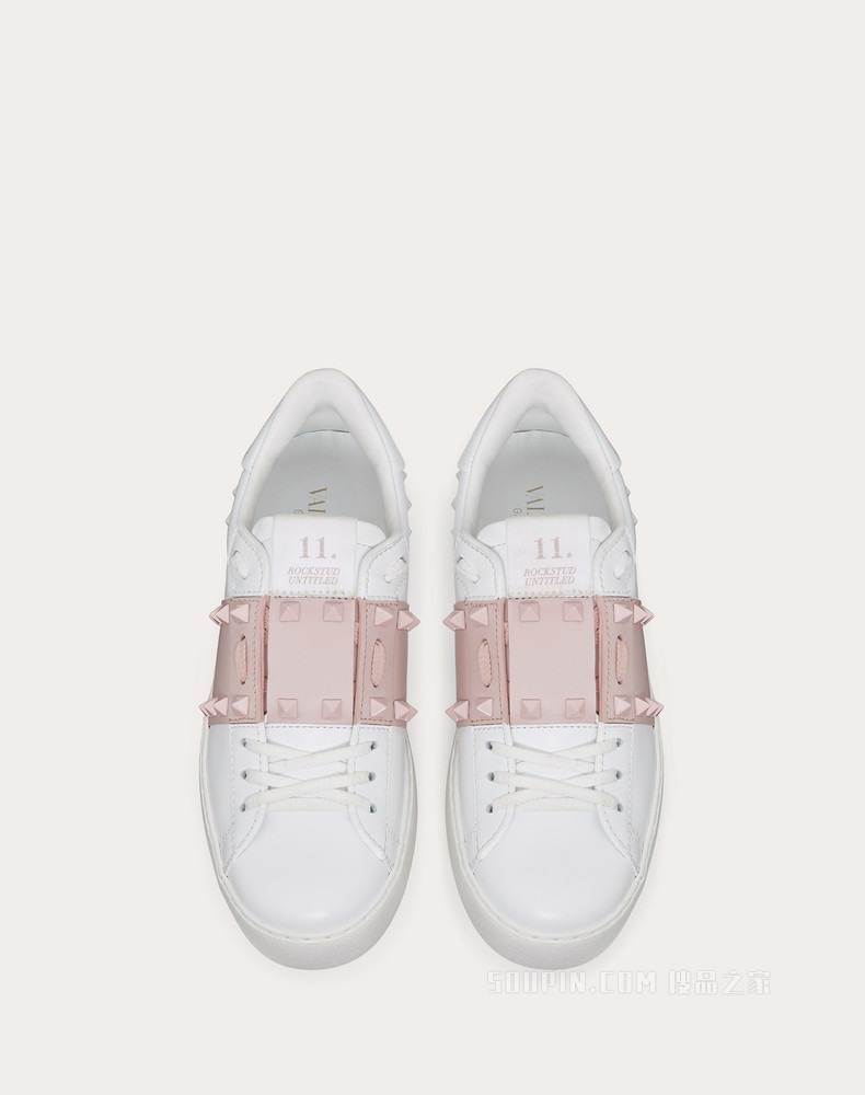 Rockstud Untitled 同色铆钉小牛皮运动鞋