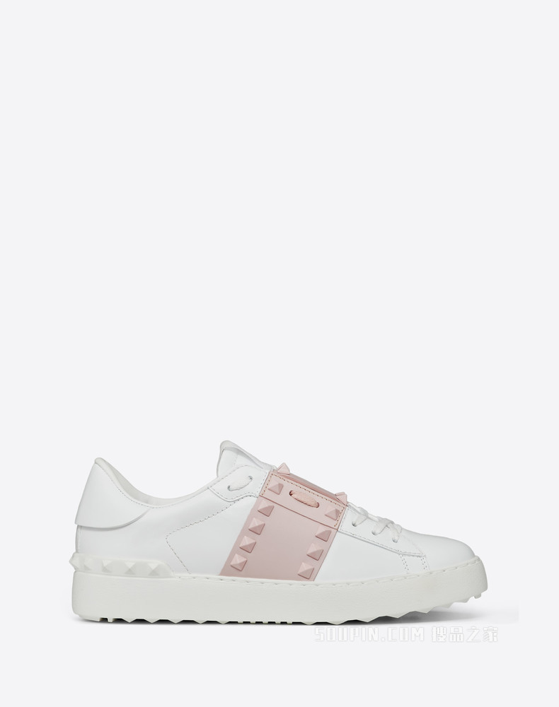 Rockstud Untitled 同色铆钉小牛皮运动鞋