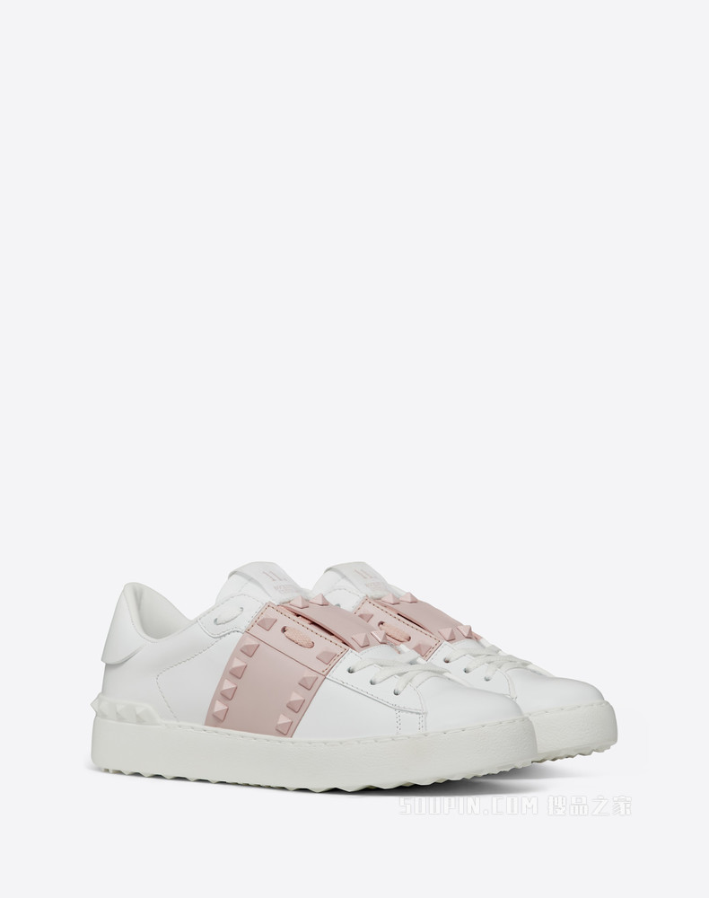 Rockstud Untitled 同色铆钉小牛皮运动鞋