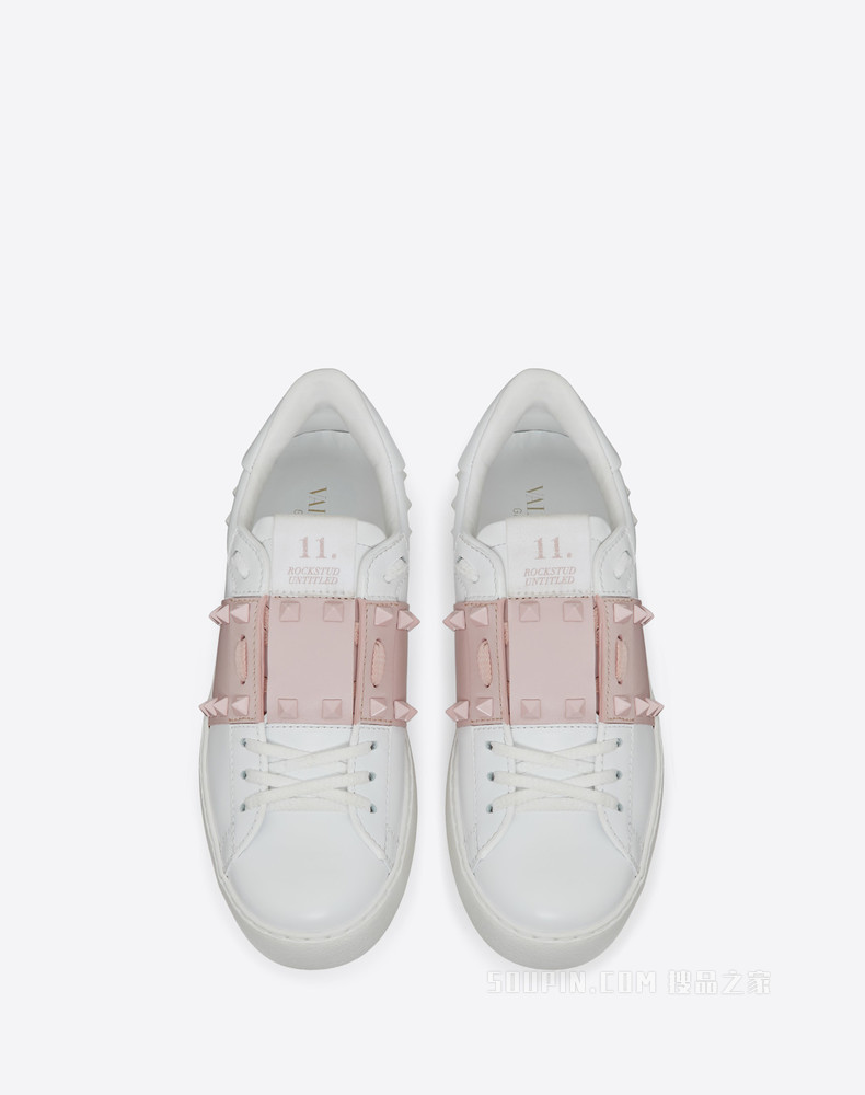Rockstud Untitled 同色铆钉小牛皮运动鞋