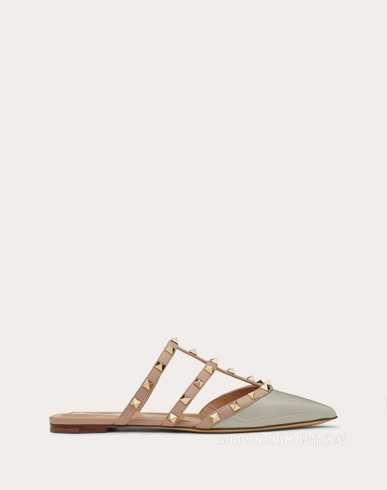 Rockstud 漆皮铆钉穆勒鞋（鞋跟高 0.5 厘米）