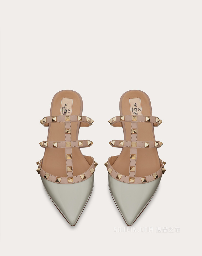 Rockstud 漆皮铆钉穆勒鞋（鞋跟高 0.5 厘米）