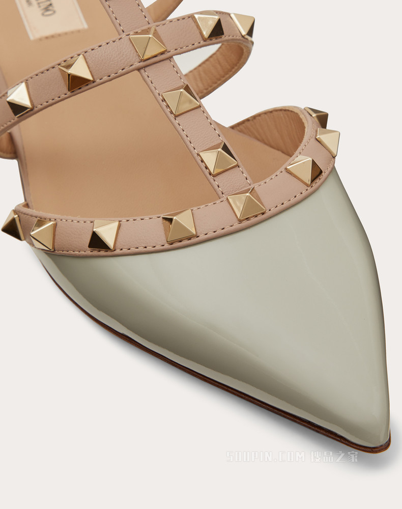 Rockstud 漆皮铆钉穆勒鞋（鞋跟高 0.5 厘米）