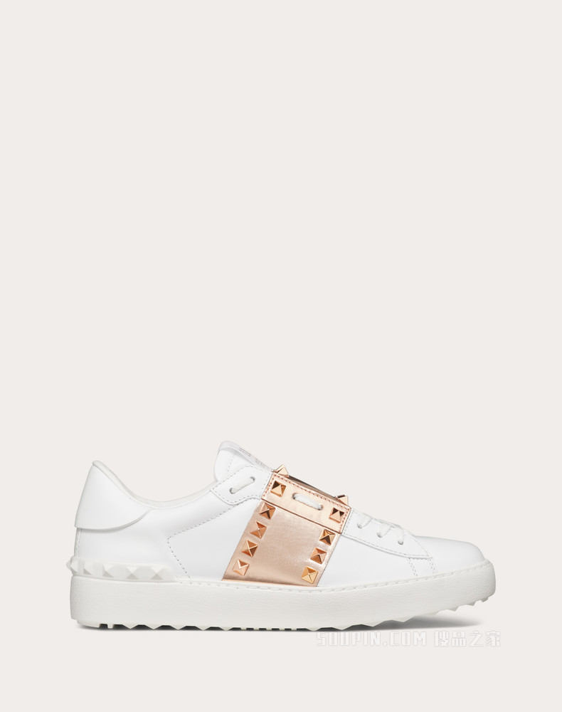 Rockstud Untitled 金属质感条纹小牛皮铆钉运动鞋