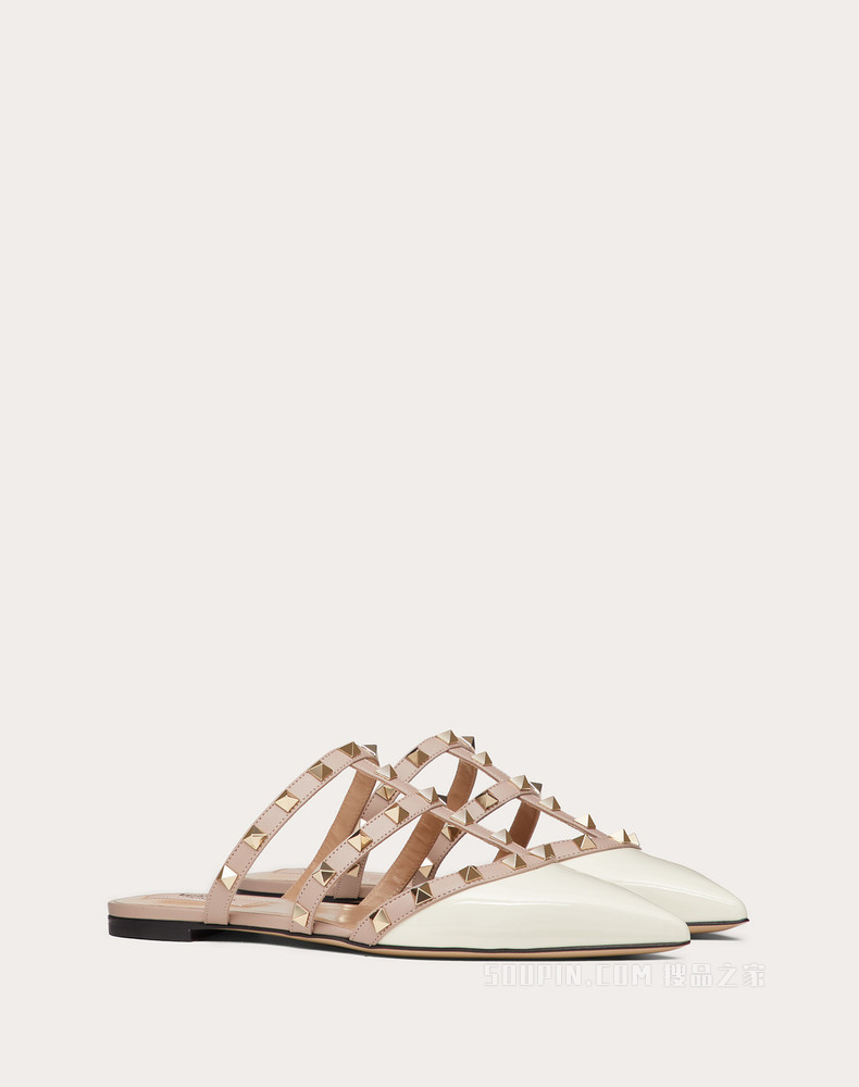 Rockstud 漆皮铆钉穆勒鞋（鞋跟高 0.5 厘米）