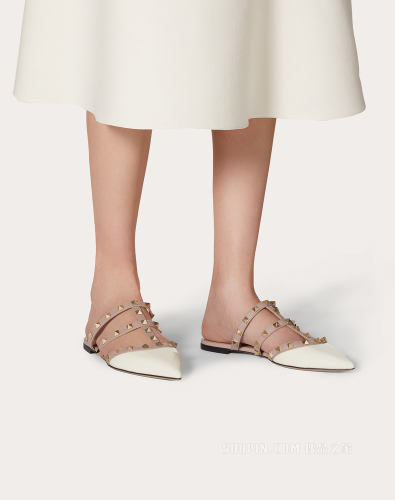 Rockstud 漆皮铆钉穆勒鞋（鞋跟高 0.5 厘米）