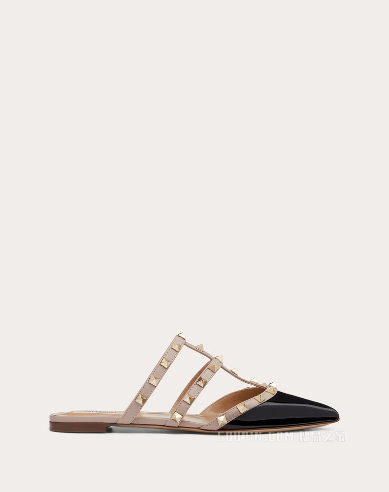 Rockstud 漆皮铆钉穆勒鞋（鞋跟高 0.5 厘米）